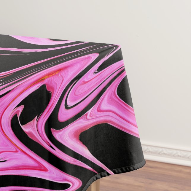 Pink And Black Marble, Tablecloth (In Situ)