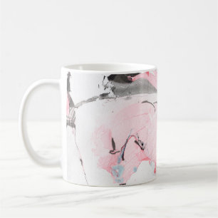 Pink and black marble texture. Hand drawn Coffee Mug