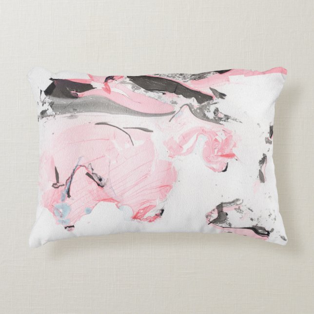 Pink and black marble texture. Hand drawn Decorative Cushion (Front)