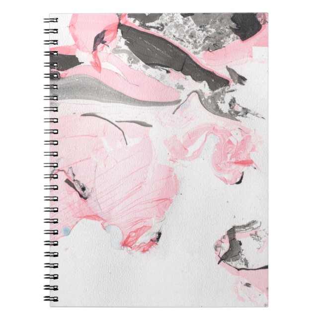 Pink and black marble texture. Hand drawn Notebook (Front)