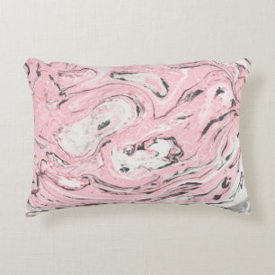 Pink and black marble texture. Modern abstract bac Decorative Cushion