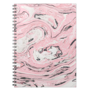 Pink and black marble texture. Modern abstract bac Notebook