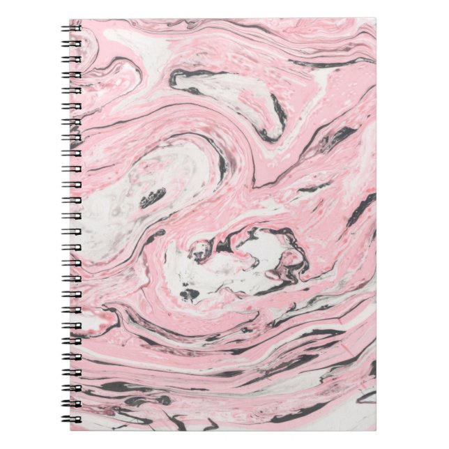 Pink and black marble texture. Modern abstract bac Notebook (Front)