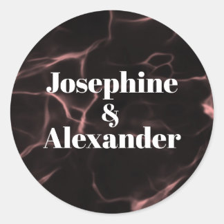 Pink and Black Marbled Theme Classic Round Sticker