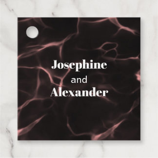 Pink and Black Marbled Theme Favour Tags