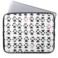 Pink and Black Minimal Paw Print Pattern