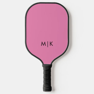 Pink and Black | Modern Monogram Pickleball Paddle