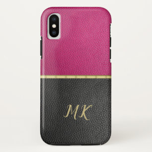 Pink and Black Monogrammed iPhone / iPad case