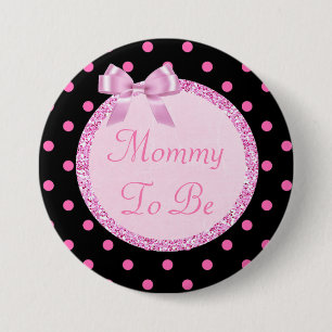 Pink and Black Mummy to Be Baby Shower Pin