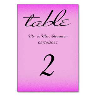 Pink and Black Name and Date Table Number