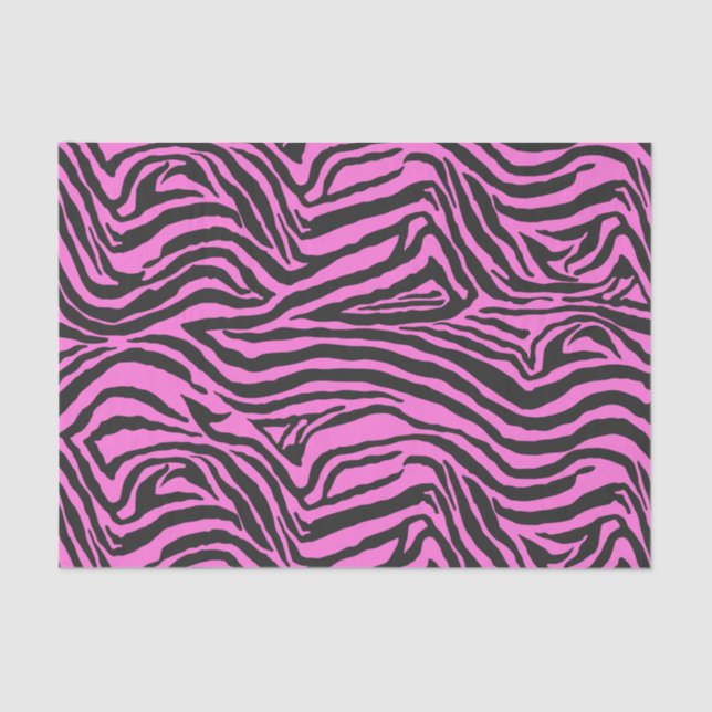 Pink and Black Neon Zebra Print Decoupage  Tissue Paper (Front)