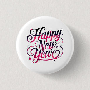 Pink and Black New Year 2026 Script Badge