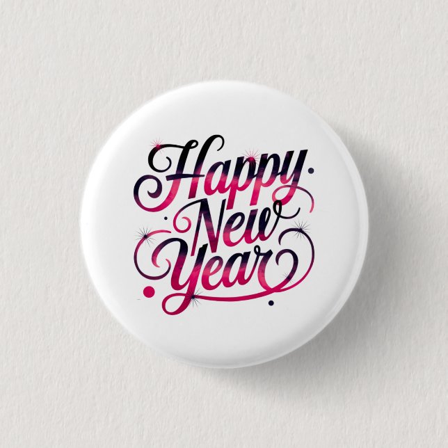 Pink and Black New Year 2026 Script Badge (Front)