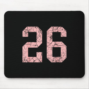 Pink And Black Number 26 Jersey Player Uniform #26 Mouse Mat