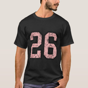 Pink And Black Number 26 Jersey Player Uniform #26 T-Shirt