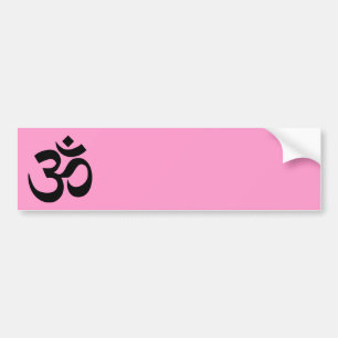 Pink and Black Om Symbol Bumper Sticker