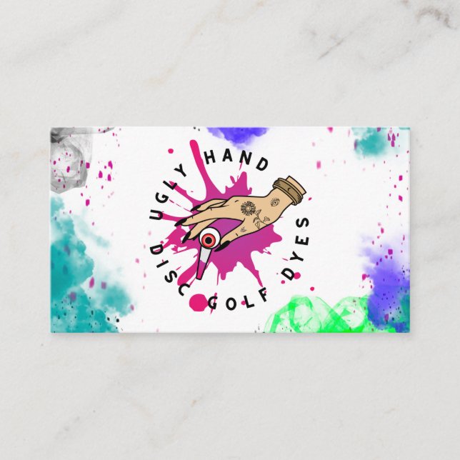 Pink and Black Paint Business Business Card (Front)