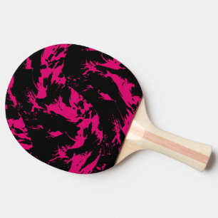 Pink and Black Paint Splatter Graffiti Ping Pong Paddle