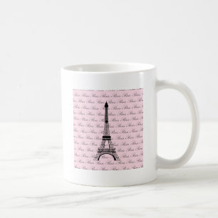 Pink and Black Paris Eiffel Tower Coffee Mug