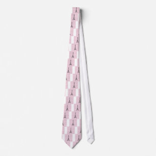 Pink and Black Paris Eiffel Tower Tie