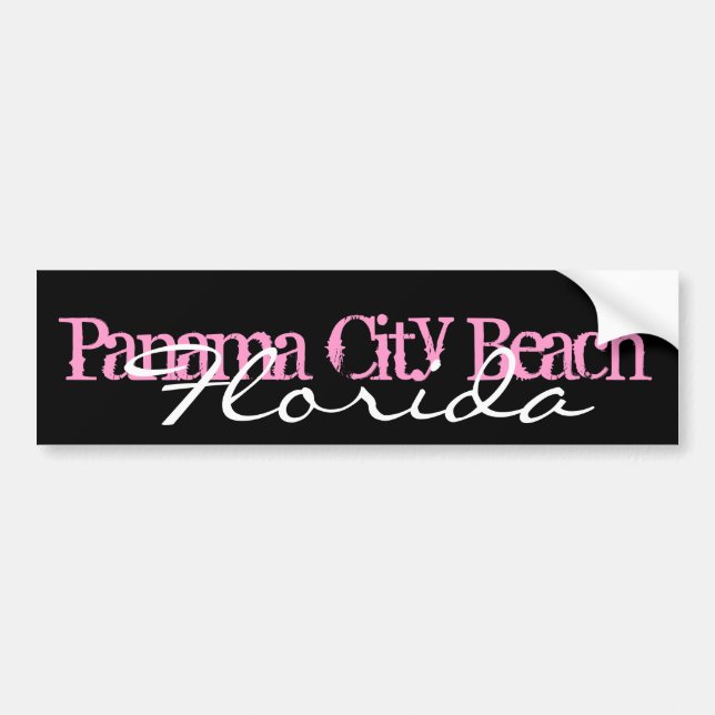 Pink and Black PCB Panama City Beach Florida Bumper Sticker (Front)