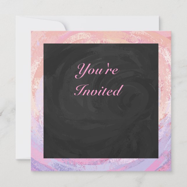 Pink and Black Personalizd Invitation (Front)