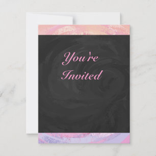 Pink and Black Personalizd Invitation