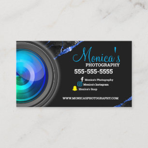 Pink and Black photographer lens Business card