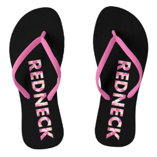 Pink and Black Pink Camp Redneck Flip Flops