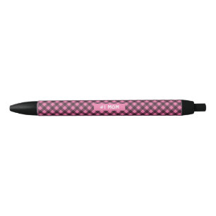 Pink and black Plaid Halloween Pen