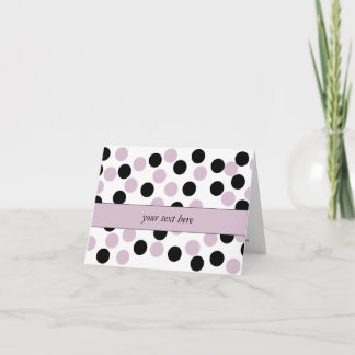 Pink and Black Polka Dot Greeting and Note Cards