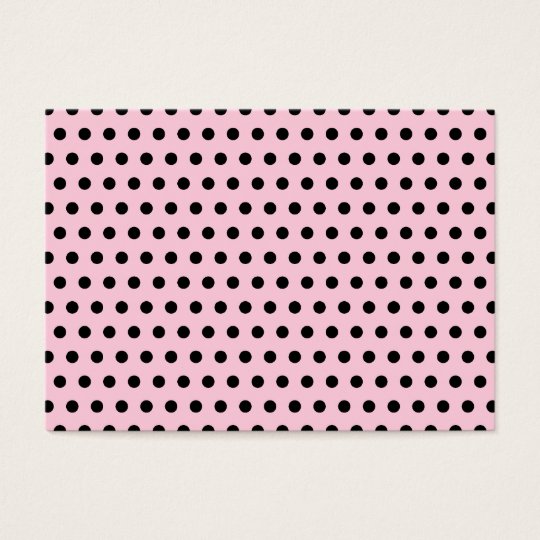 Pink and Black Polka Dot Pattern. Spotty. Business Card