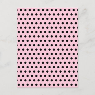 Pink and Black Polka Dot Pattern. Spotty. Postcard