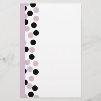 Pink and Black Polka Dot Stationary Stationery