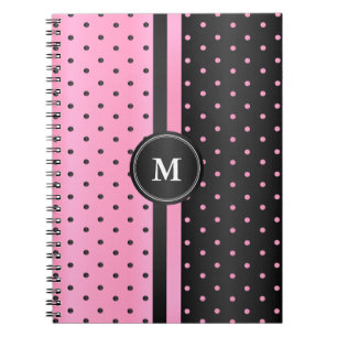 Pink and Black Polka Dots Notebook