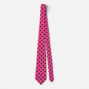 Pink and Black Polka Dots Tie