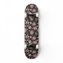Pink and Black Pumpkin, Web and Rose Pattern