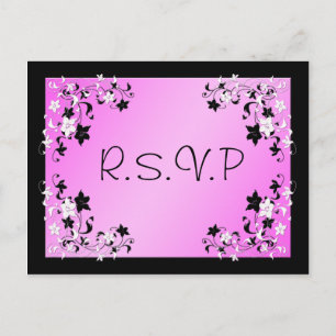 Pink and Black R.S.V.P Postcard