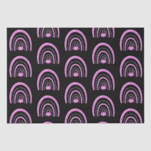 Pink and Black Rainbows Bats Black Halloween Tissue Paper
