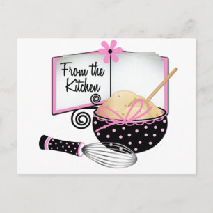 Pink and Black Recipe Card