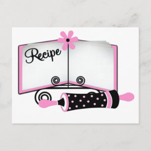 Pink and Black Recipe Card