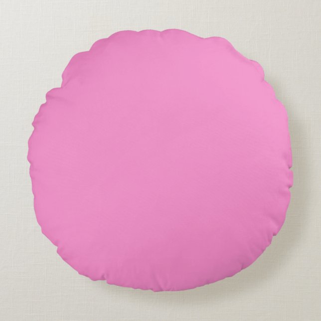  Pink and Black Round Pillow (Front)