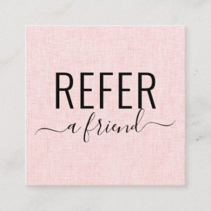 Pink and Black Salon Refer A Friend Referral Card