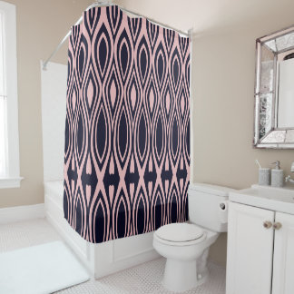 Pink and Black Shower Curtain