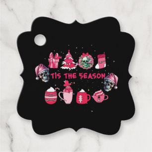 Pink and Black skull Gift tags