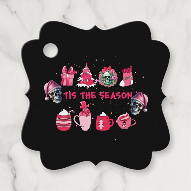 Pink and Black skull Gift tags (Front)