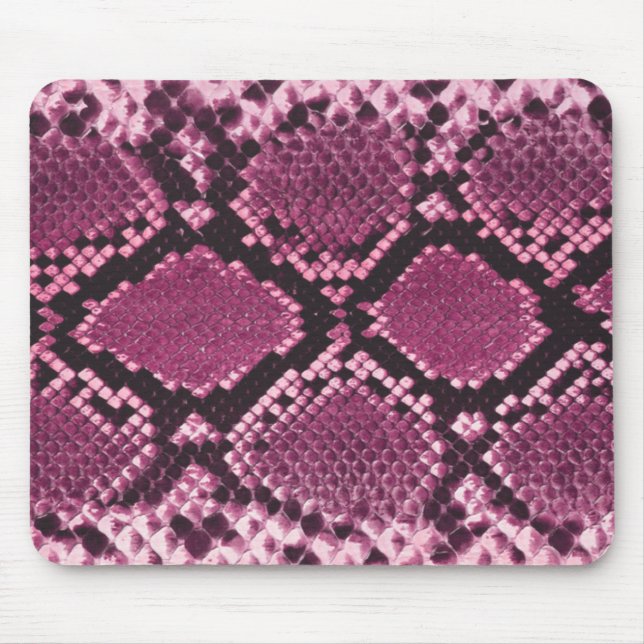 Pink and Black Snakeskin Mouse Mat (Front)