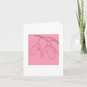 Pink and Black snowdrop flower Card