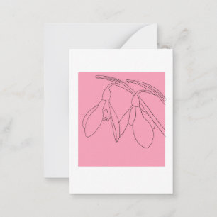 Pink and Black snowdrop flower Card