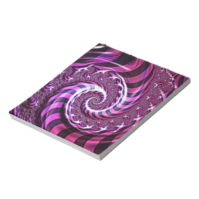 Pink and Black Spiral Illusion  Notepad (Rotated)